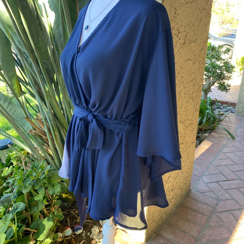Chic Navy Blue Blouse